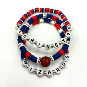 Washington Wizards Red and Blue Bracelet Set